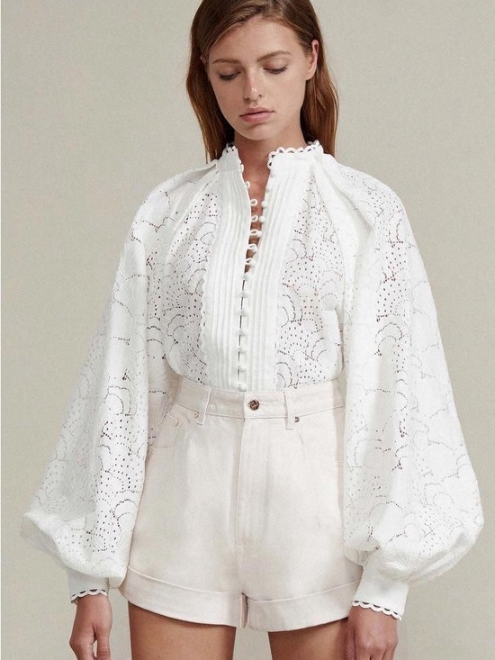 Acler Tops - White Lace Acler Cookes Blouse